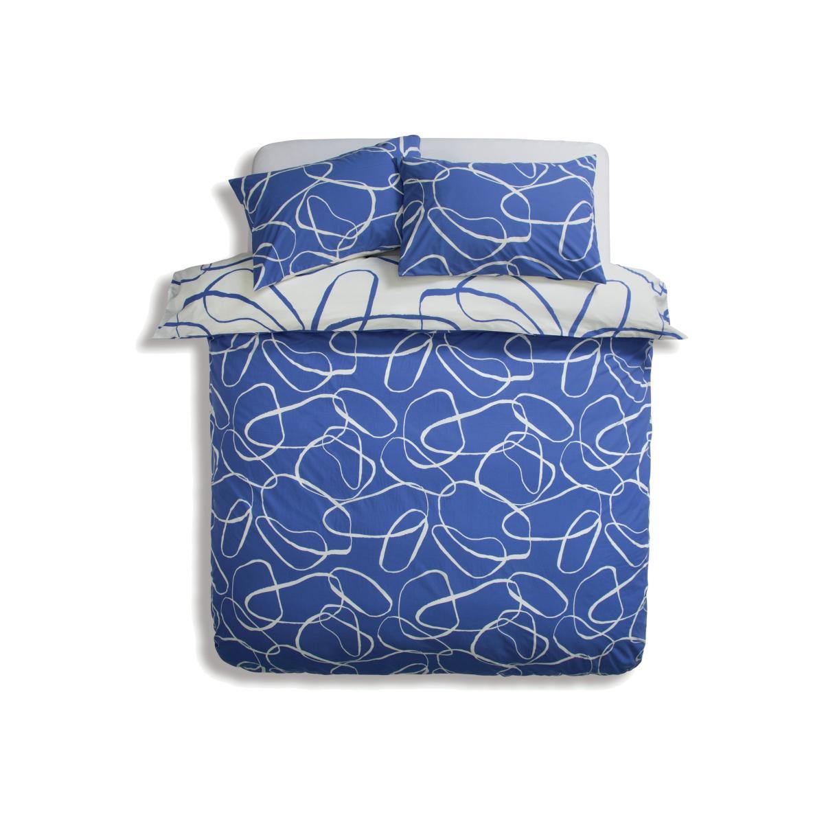Habitat Linear Pebbles Reversible Blue Bedding Set - Single – image 1