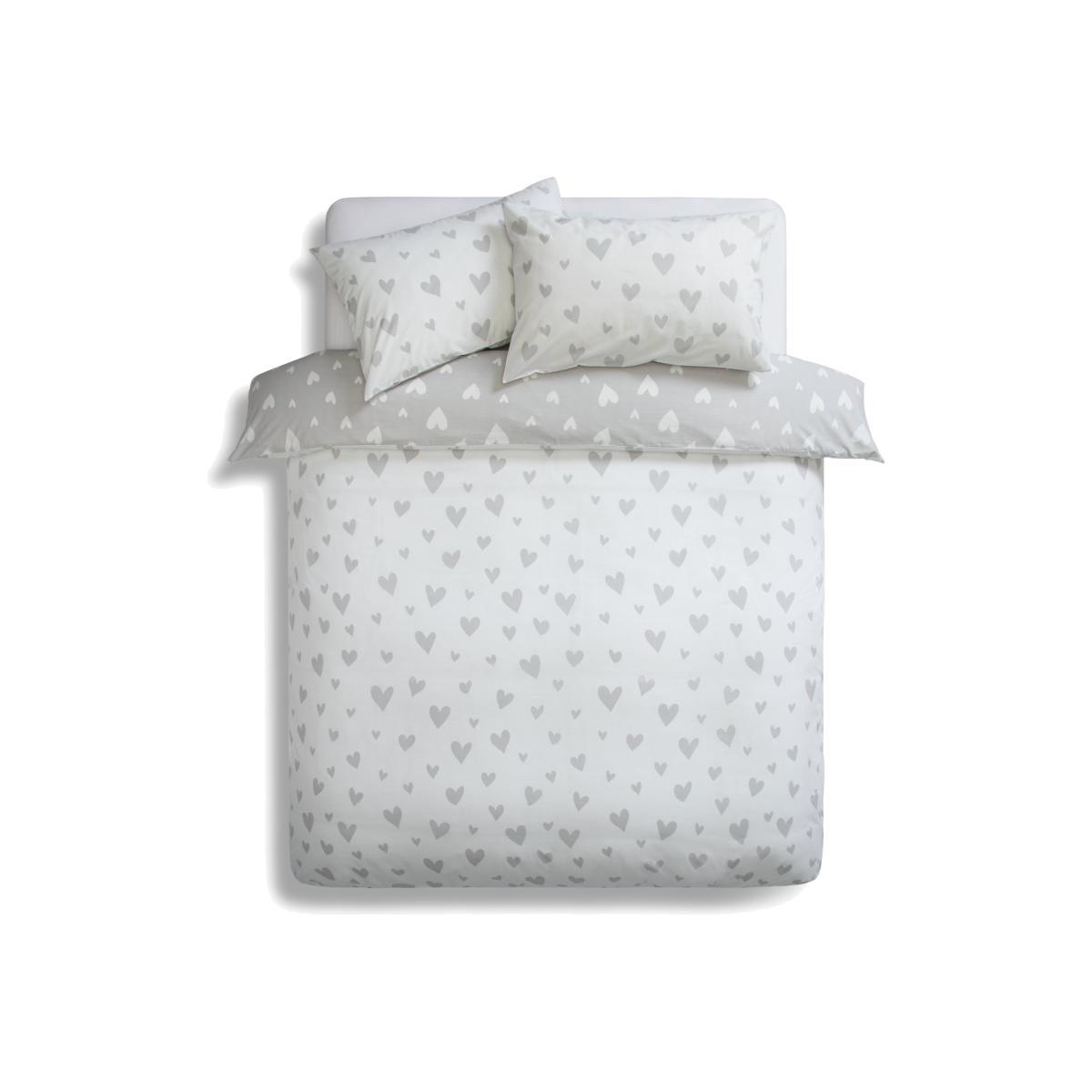 Habitat Hearts Grey Bedding Set - Single