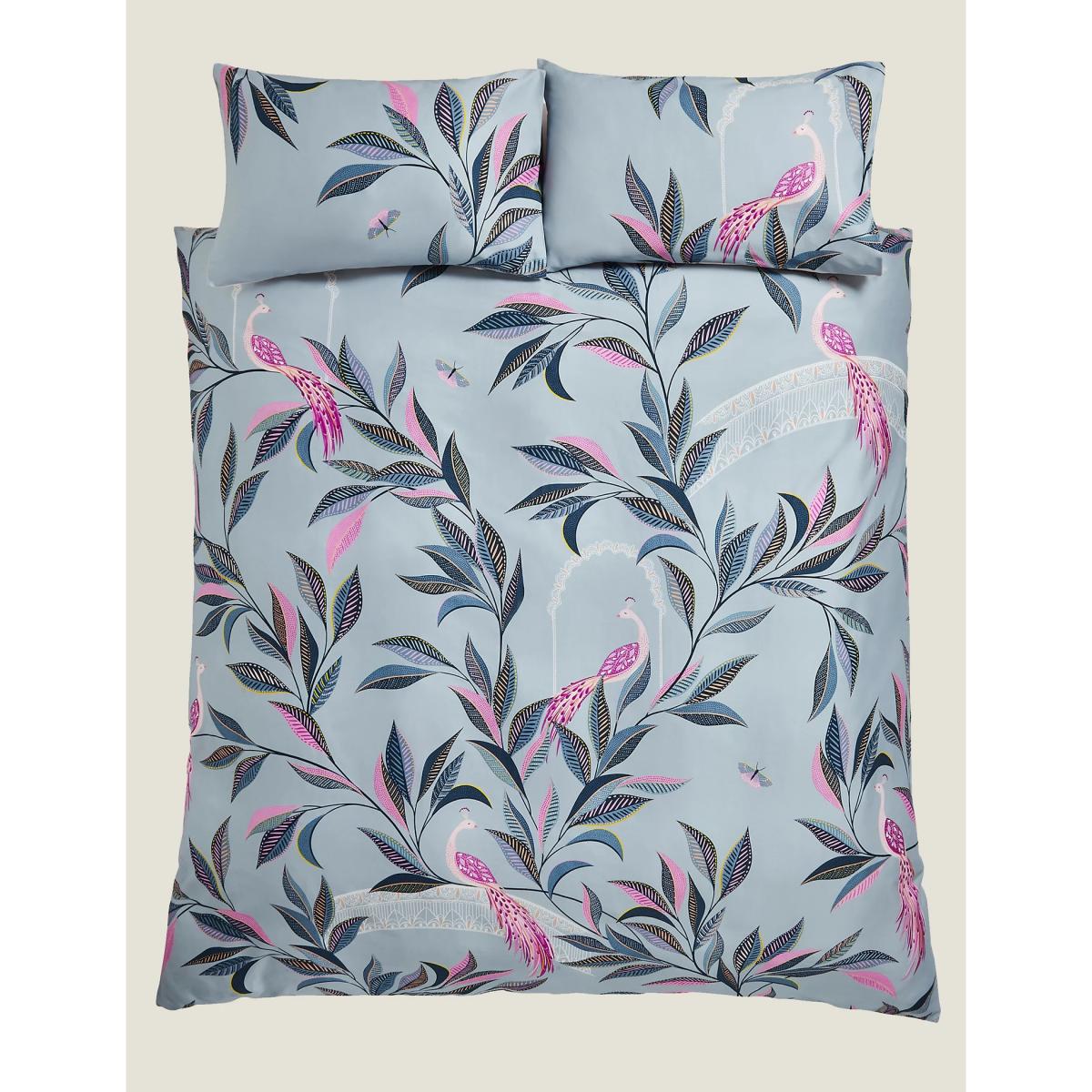 Sara Miller Sateen Ornamental Peacock Bedding Set - SGL - Blue, Blue – image 2