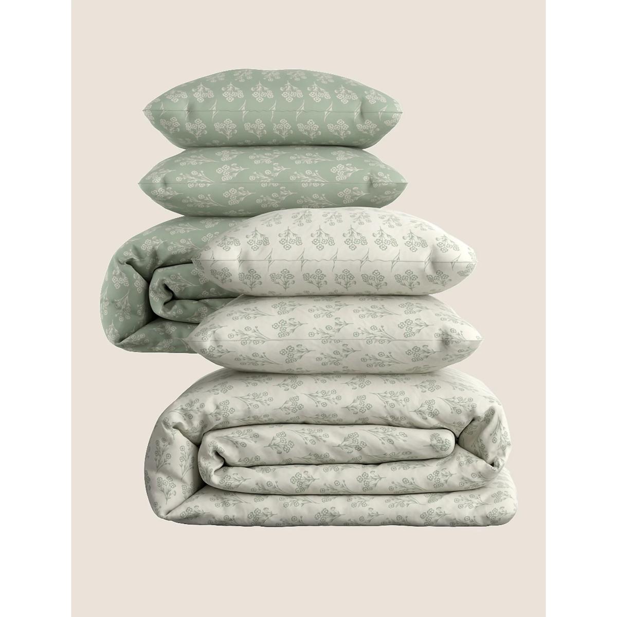 M&S 2 Pack Cotton Mix Floral Bedding Sets - SGL - Natural Mix, Natural Mix – image 2