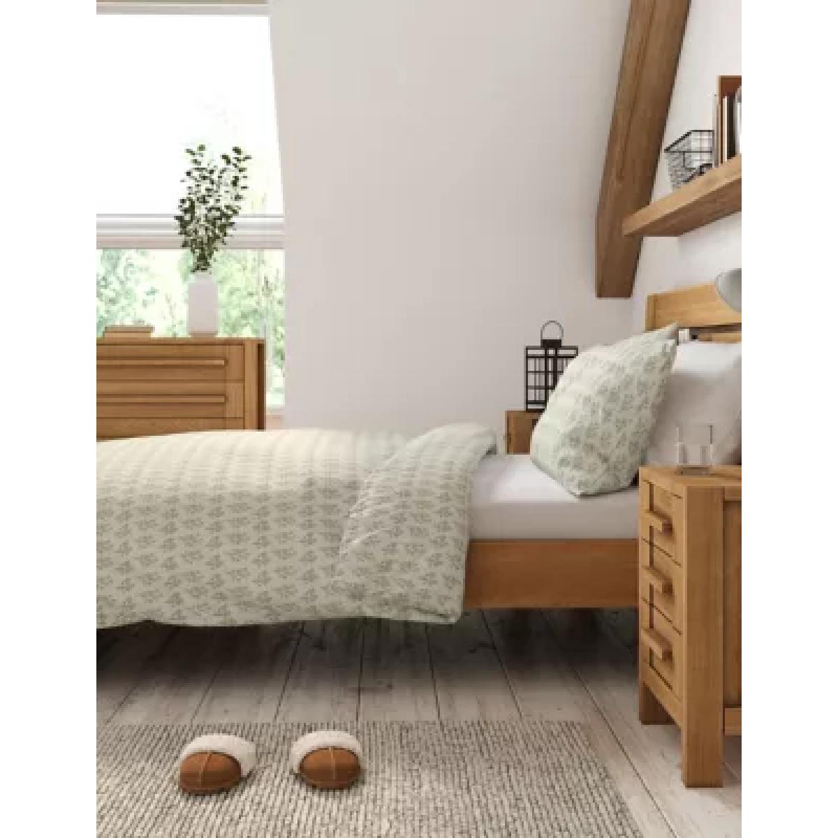 M&S 2 Pack Cotton Mix Floral Bedding Sets - SGL - Natural Mix, Natural Mix – image 1