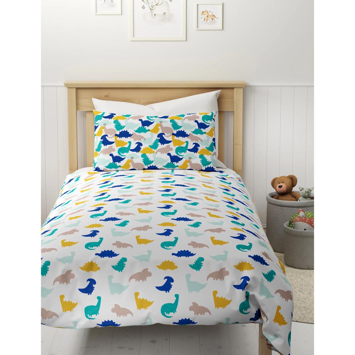 M&S Cotton Mix Dinosaur Bedding Set - SGL - Blue Mix, Blue Mix – image 4