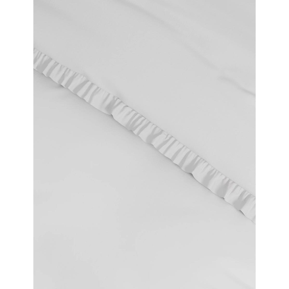 M&S Cotton Blend Ruffle Edge Bedding Set - SGL - White, White – image 4