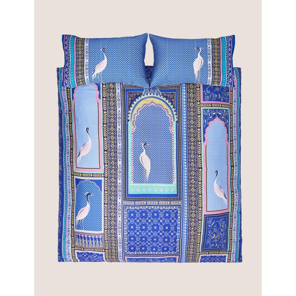 Sara Miller Pure Cotton Lattice Windows Bedding Set - SGL - Blue Mix, Blue Mix – image 3