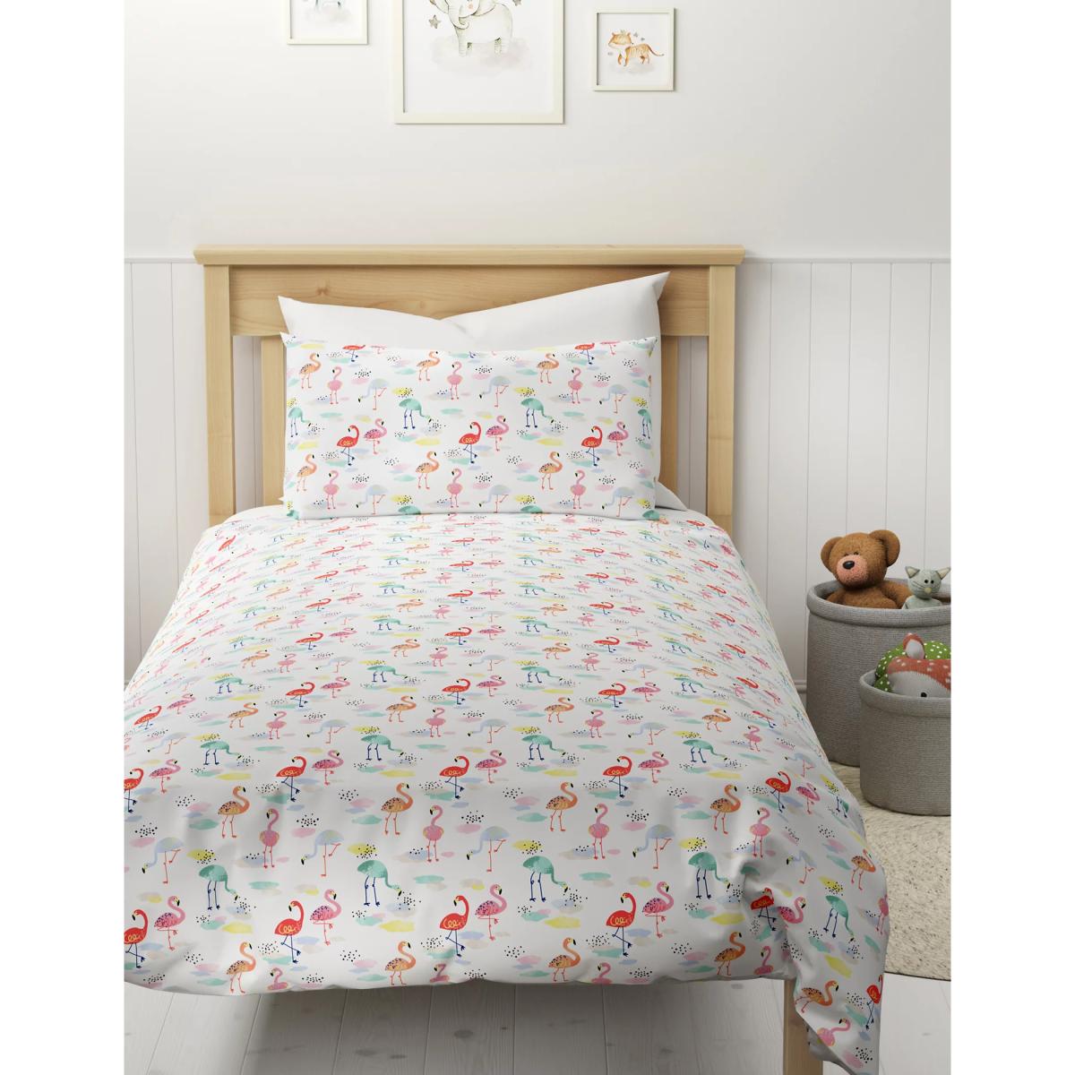 M&S Cotton Mix Flamingo Bedding Set - SGL - Pink Mix, Pink Mix – image 2