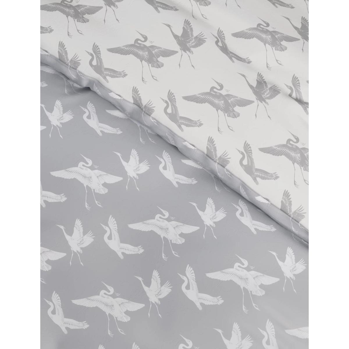 M&S Cotton Blend Bird Print Bedding Set - SGL - Grey Mix, Grey Mix – image 2