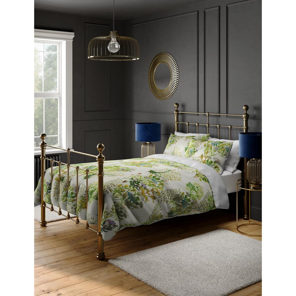 M&S Pure Cotton Botanical Bedding Set - SGL - Green Mix, Green Mix – image 2