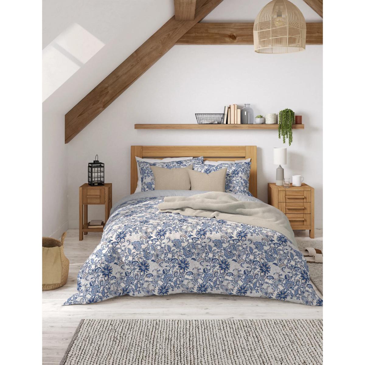 M&S Pure Cotton Floral Bedding Set - SGL - Blue Mix, Blue Mix – image 3
