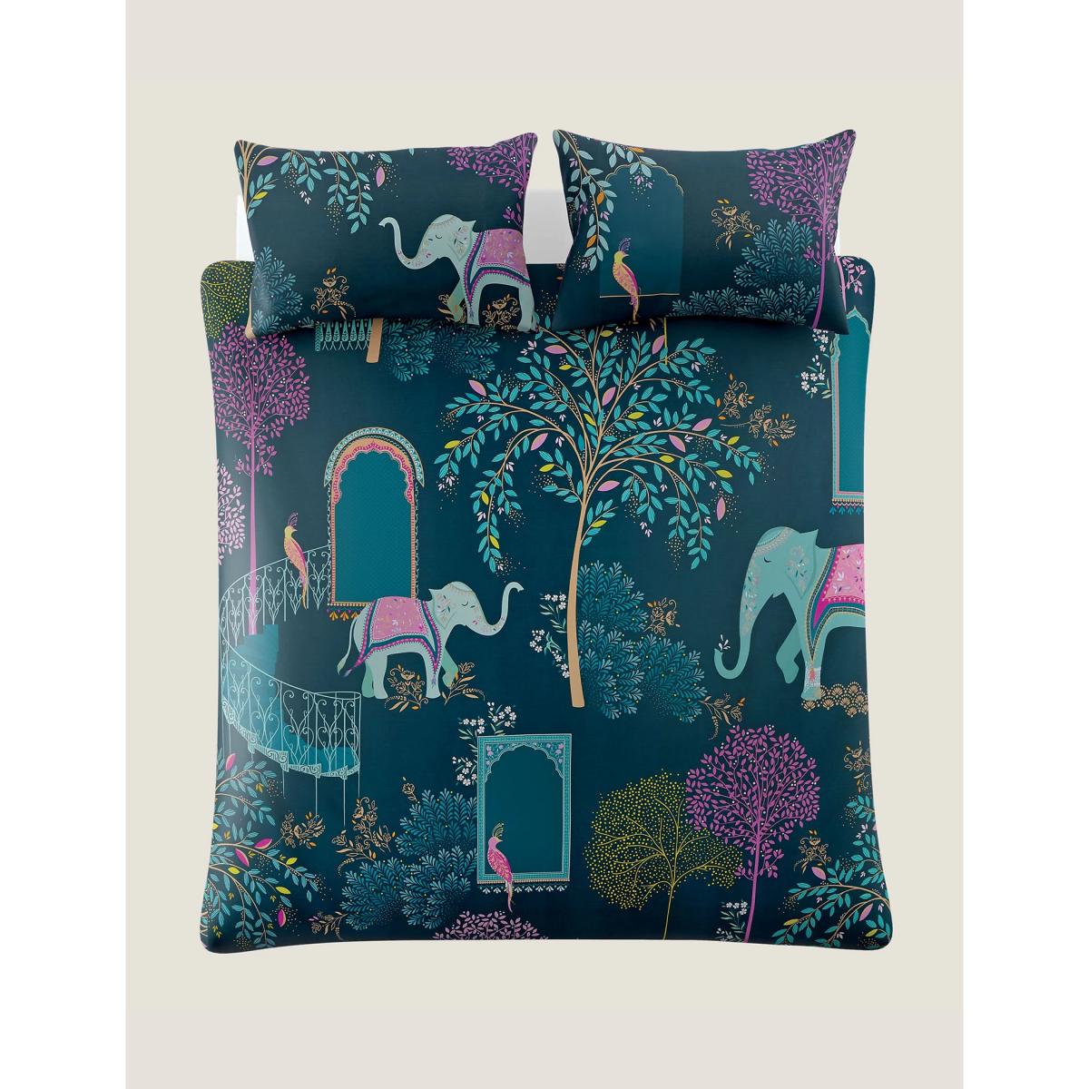 M&S Sara Miller Pure Cotton Elephant Oasis Bedding Set - SGL - Green Mix, Green Mix – image 3