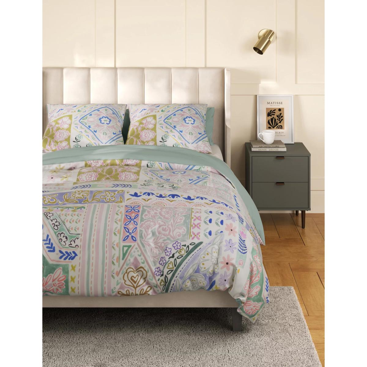 M&S Pure Cotton Patchwork Floral Bedding Set - SGL - Multi, Multi – image 2