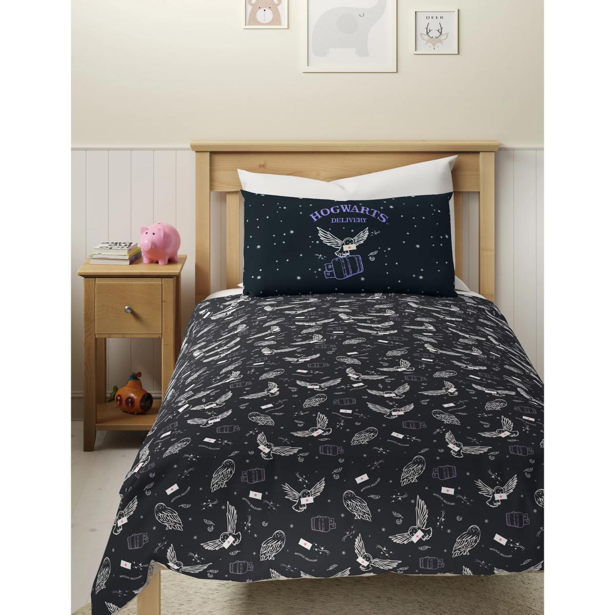 M&S Harry Potter™ Cotton Mix Glow in the Dark Bedding Set - SGL - Navy Mix, Navy Mix – image 2