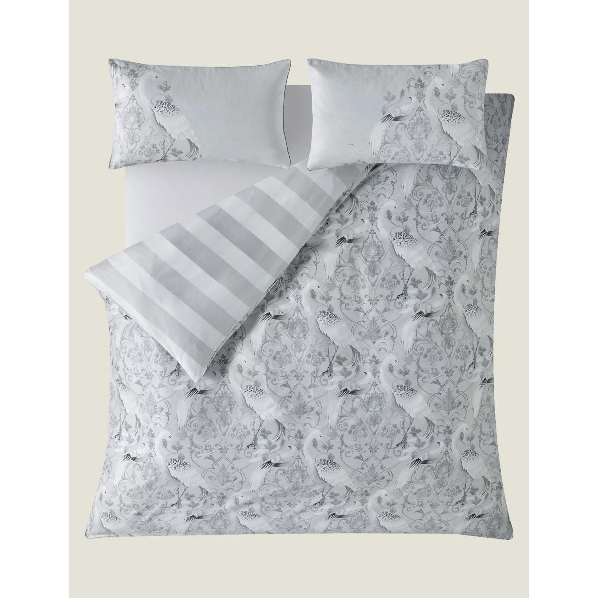 Laura Ashley Pure Cotton Sateen Tregaron Bedding Set - SGL - Silver, Silver – image 2