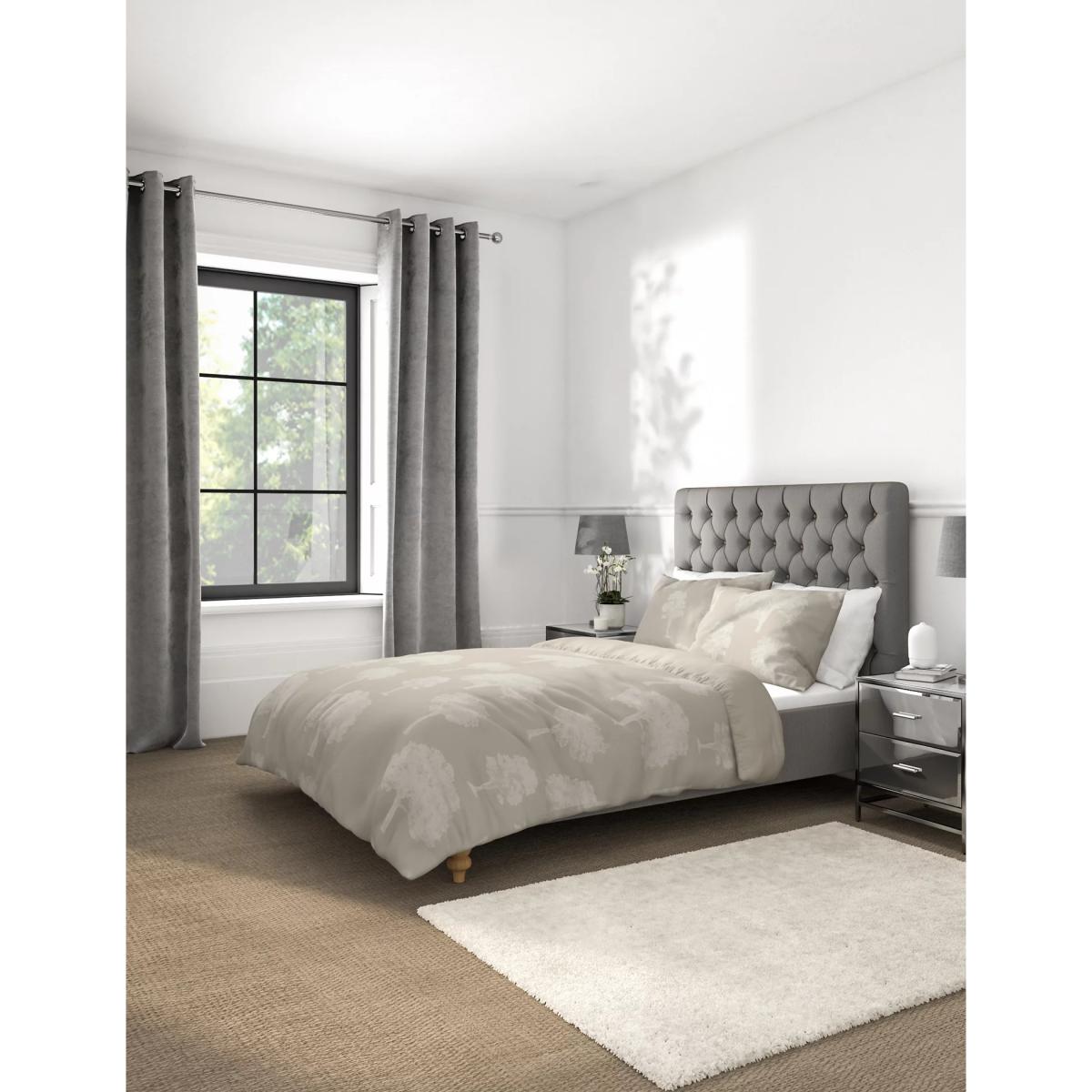 M&S Cotton Rich Tree Jacquard Bedding Set - SGL - Neutral, Neutral – image 2