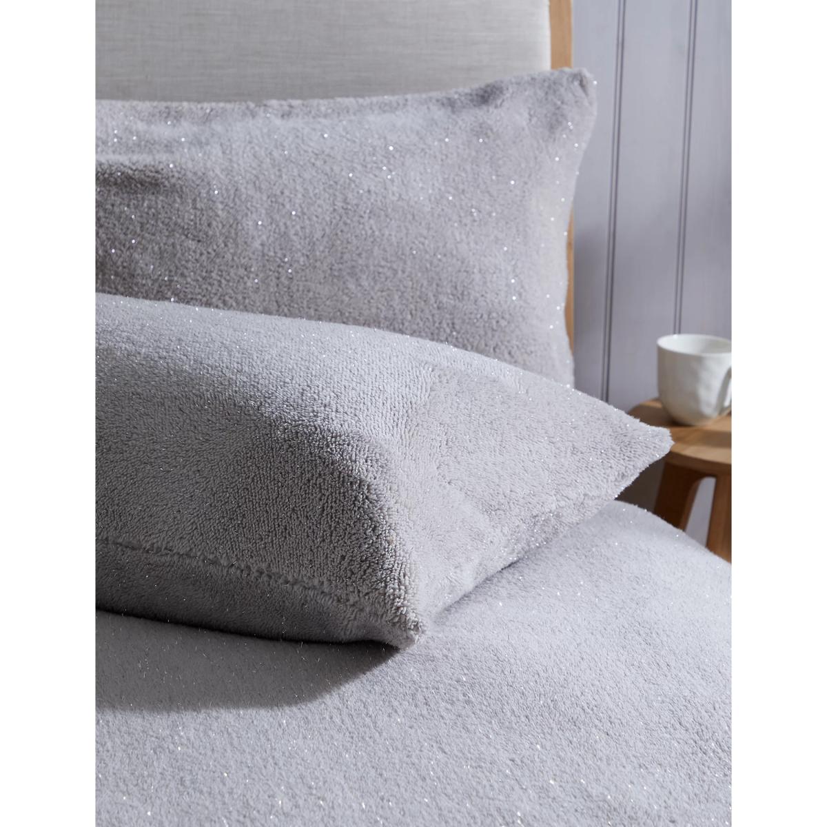 M&S Sparkle Fleece Bedding Set - SGL - Grey, Grey – image 4