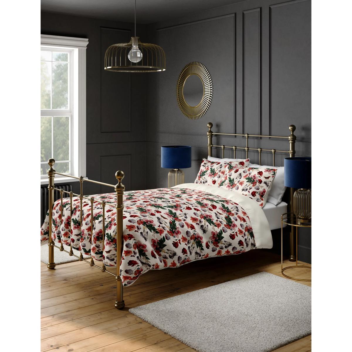 M&S Pure Cotton Butterfly Floral Bedding Set - SGL - Raspberry Mix, Raspberry Mix – image 4