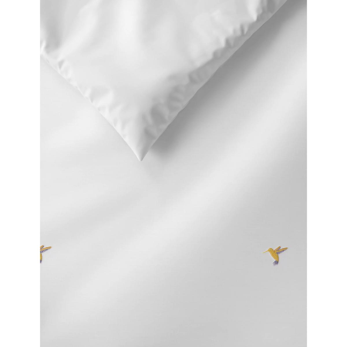 M&S Pure Cotton Hummingbird Embroidered Bedding Set - SGL - Ochre, Ochre – image 3