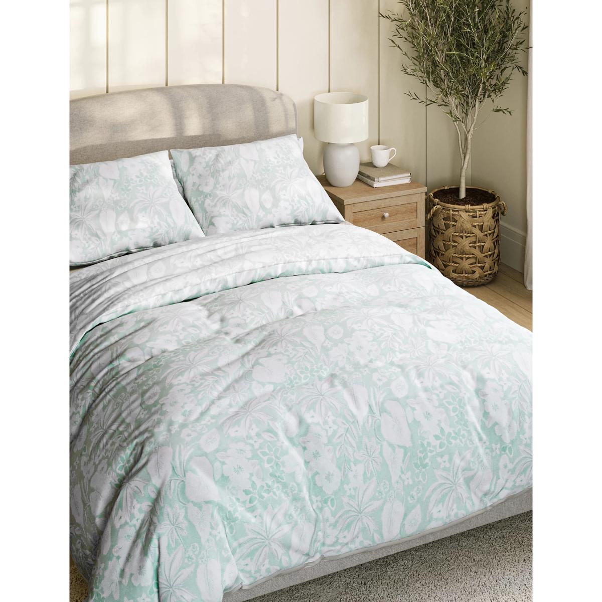 M&S Cotton Rich Exotic Floral Bedding Set - SGL - Blue Mix, Blue Mix – image 2