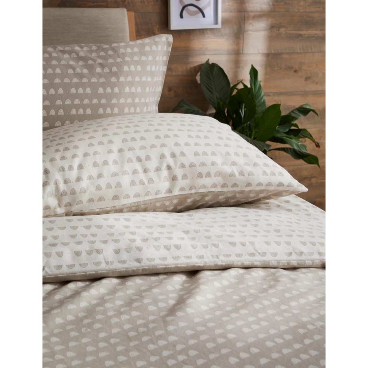 M&S Brushed Cotton Rainbow Bedding Set - SGL - Neutral, Neutral – image 4