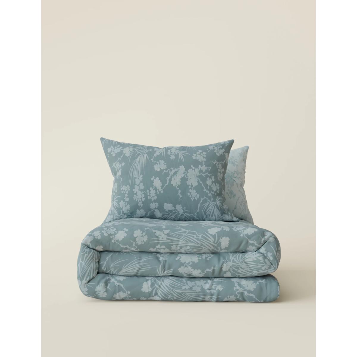 M&S Pure Cotton Blossom Bedding Set - DBL - Soft Green, Soft Green,Blue Mix – image 2