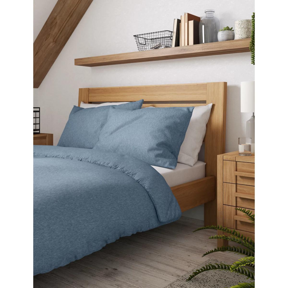 M&S Jersey Bedding Set - SGL - Grey Marl, Grey Marl,Natural,Pink,White,Mid Blue – image 4