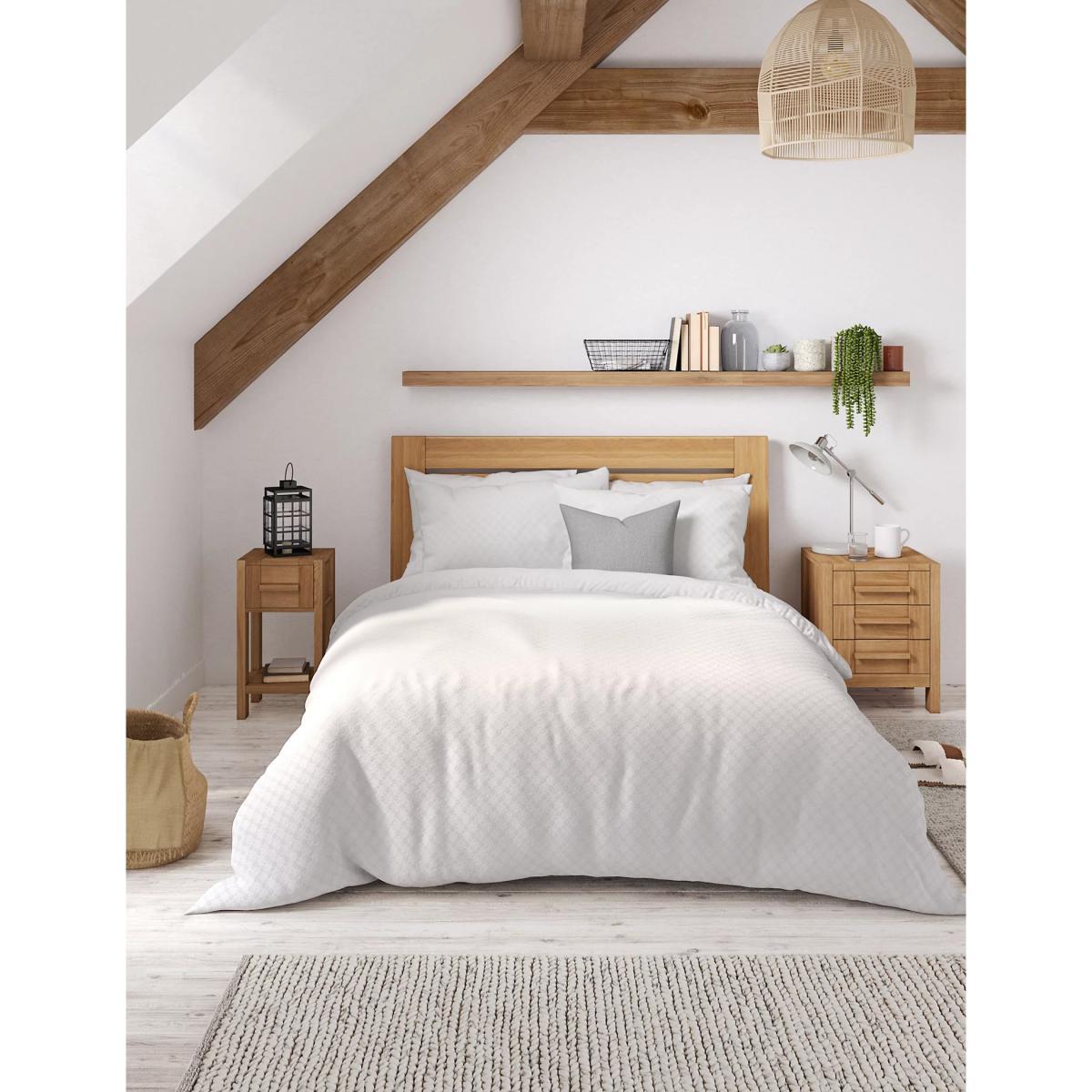 M&S Pure Cotton Waffle Bedding Set - SGL - White, White – image 3