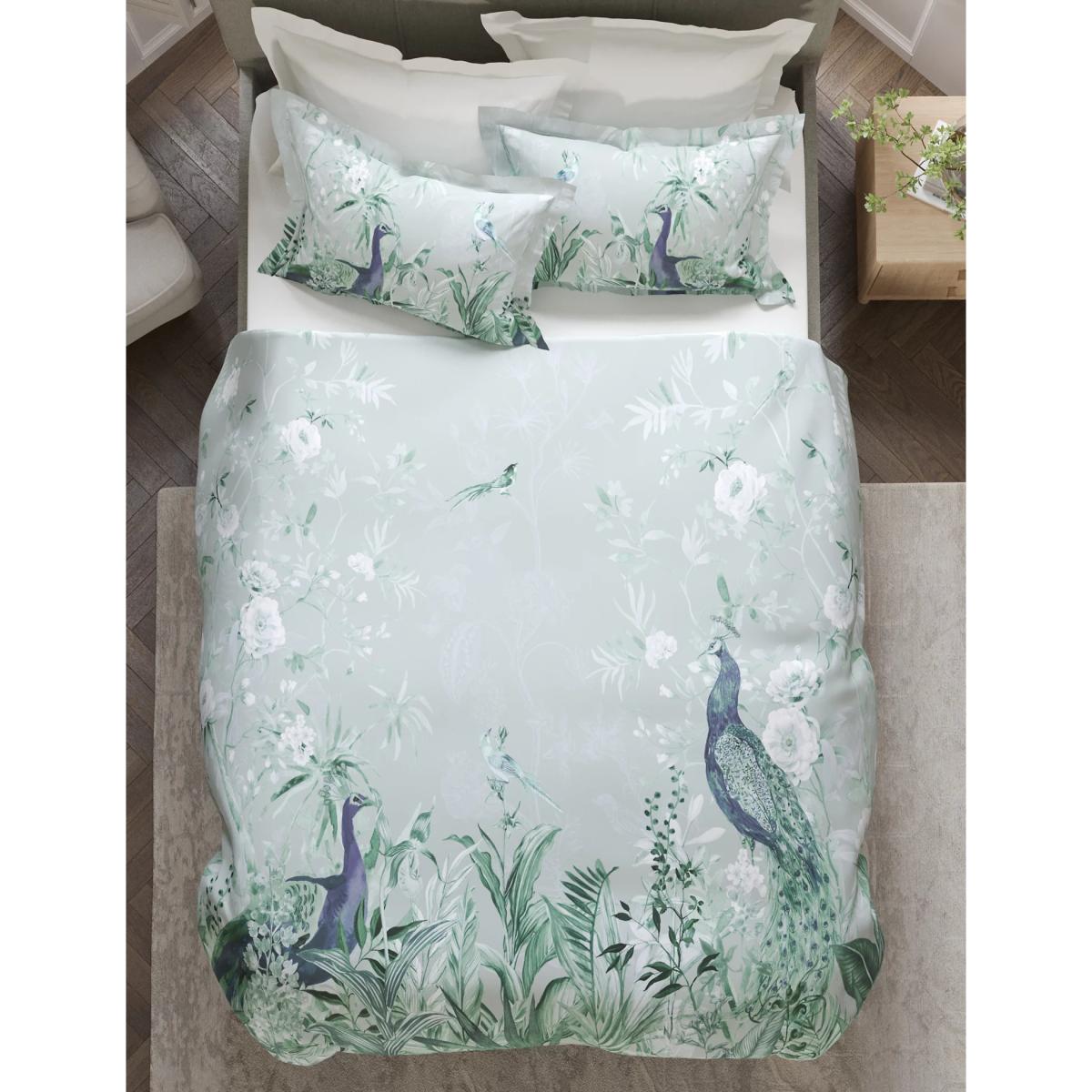 M&S Raine Peacock Sateen Embroidered Bedding Set - SGL - Duck Egg, Duck Egg – image 3