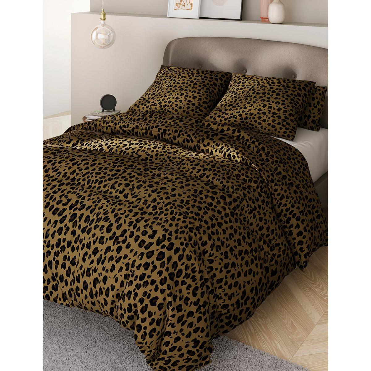 M&S Cotton Blend Leopard Bedding Set - SGL - Multi, Multi – image 2