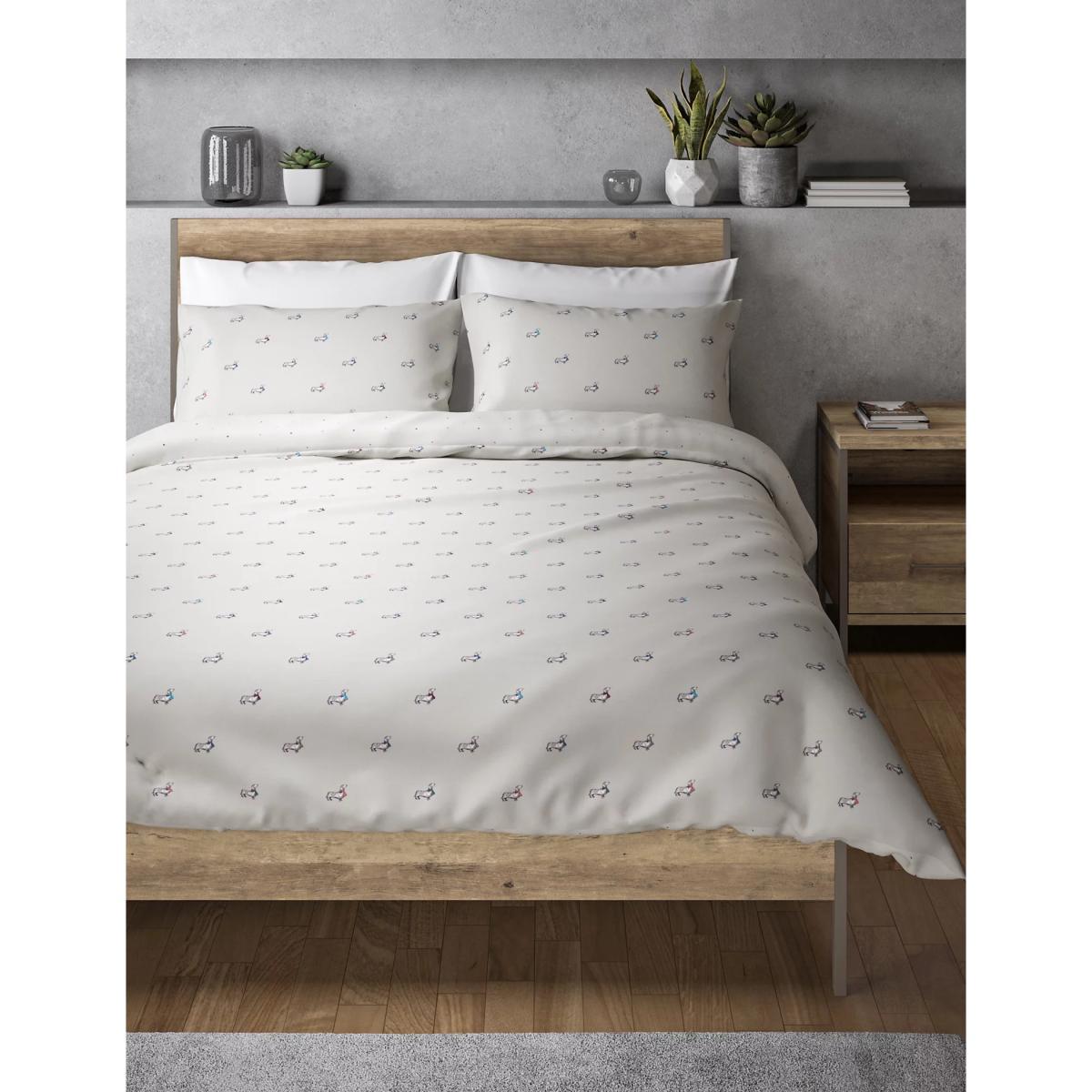 M&S Margo Sausage Dog Bedding Set - SGL - Grey, Grey – image 2