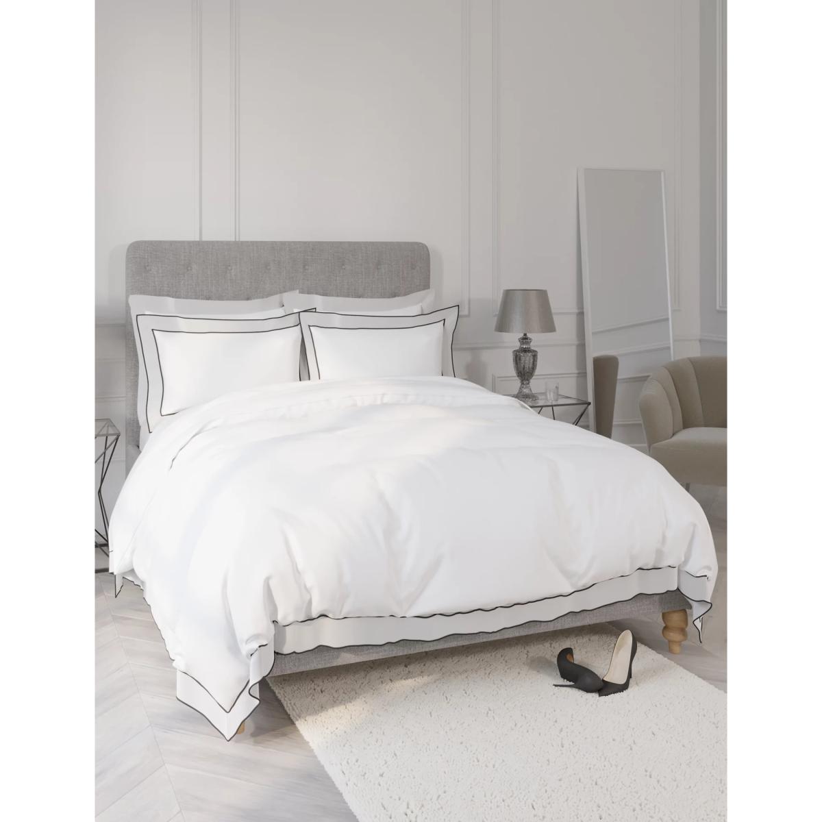 M&S Cotton Blend Embroidered Bedding Set - 5FT - Grey Mix, Grey Mix – image 2