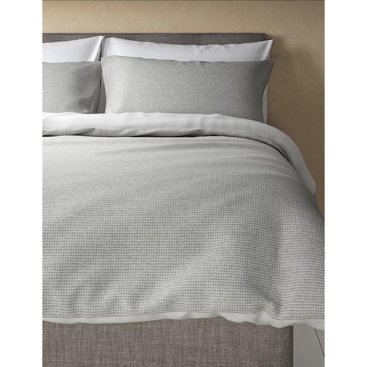 M&S Cotton Rich Waffle Bedding Set - SGL - Grey, Grey – image 4