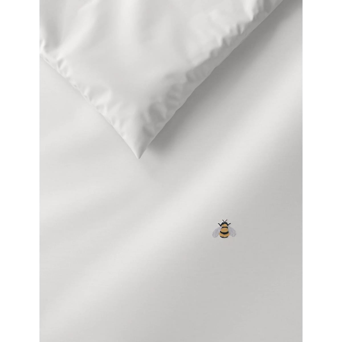 M&S Pure Cotton Bee Embroidered Bedding Set - SGL - White Mix, White Mix – image 3