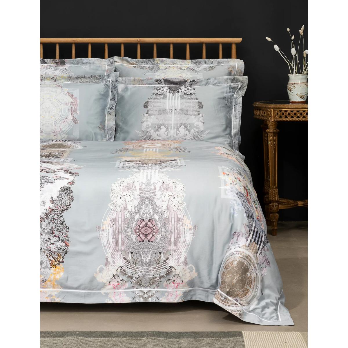Timorous Beasties Pure Cotton Sateen Totem Damask Bedding Set - SGL - Pale Blue, Pale Blue – image 2