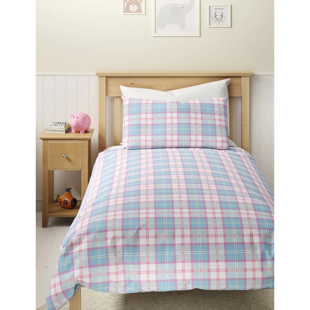 M&S Cotton Mix Checked Bedding Set - SGL - Pink Mix, Pink Mix – image 2