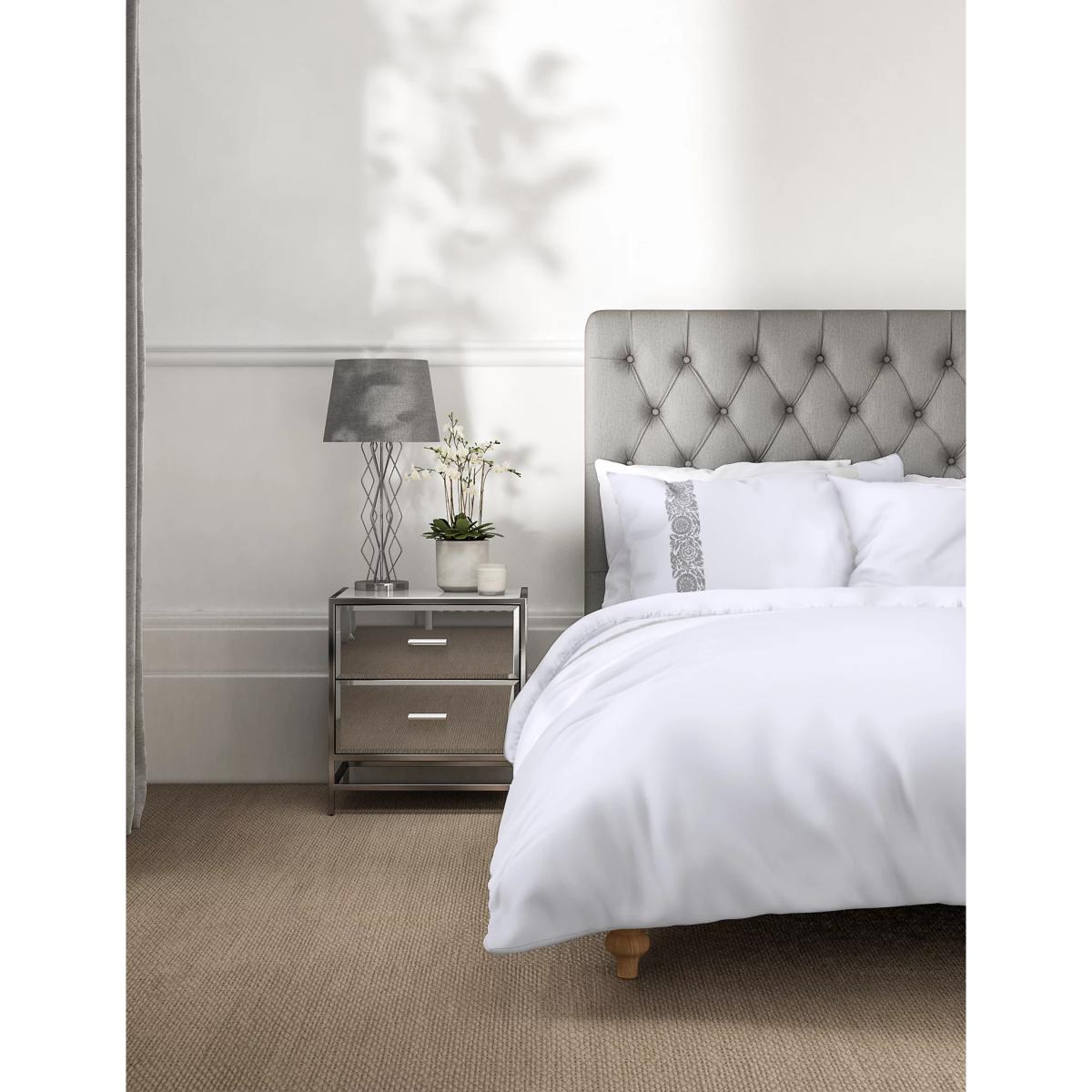 M&S Pure Cotton Embroidered Edge Bedding Set - SGL - White Mix, White Mix – image 2
