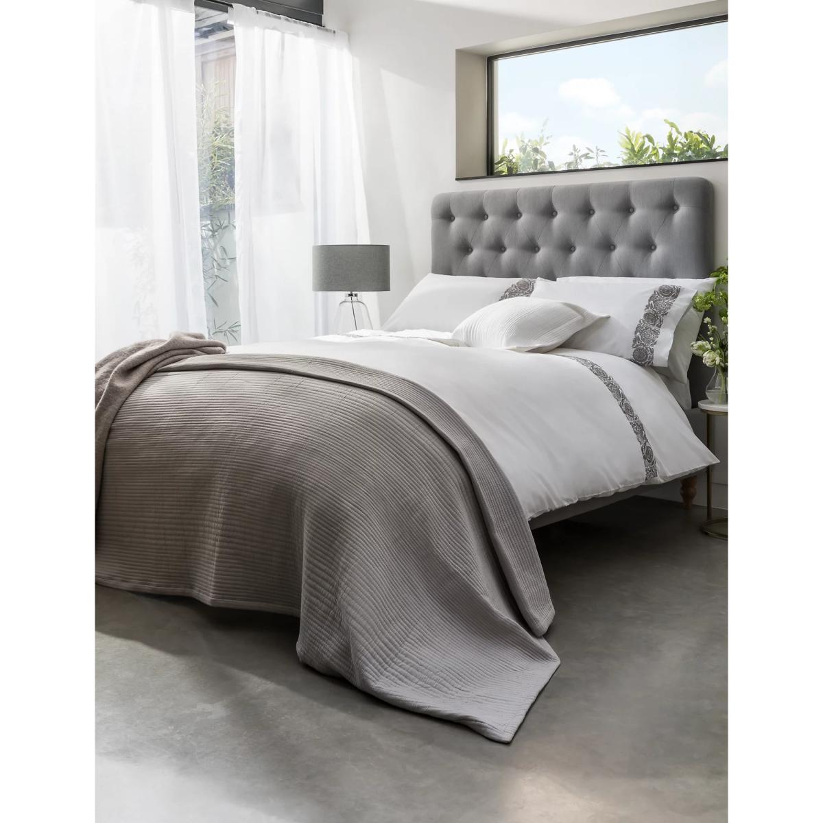 M&S Pure Cotton Embroidered Edge Bedding Set - SGL - White Mix, White Mix – image 5