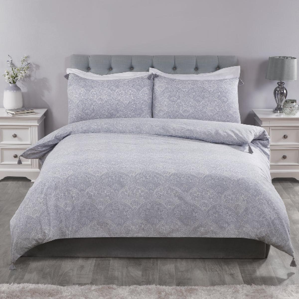 Kasumi Duvet Cover and Pillowcase Set - Stone Blue / Single