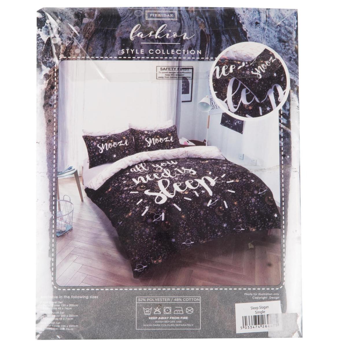 Sleep Slogan Duvet Cover and Pillowcase Set - Single – image 4