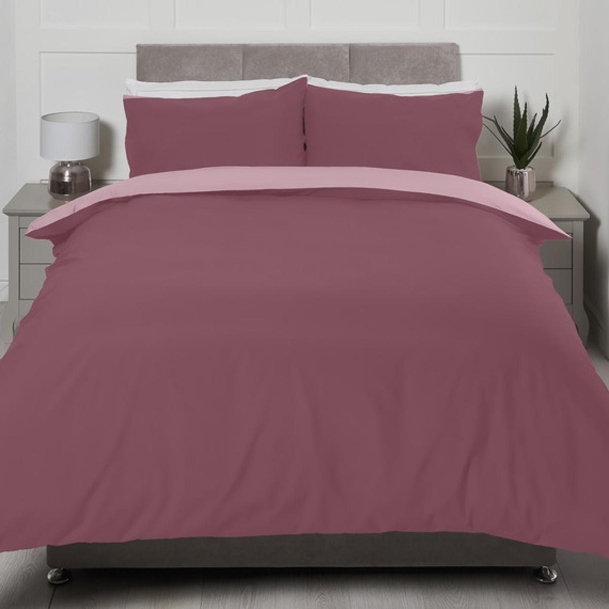Riley Reversible Duvet Cover and Pillowcase Set - Blush/Pink / Single – image 1