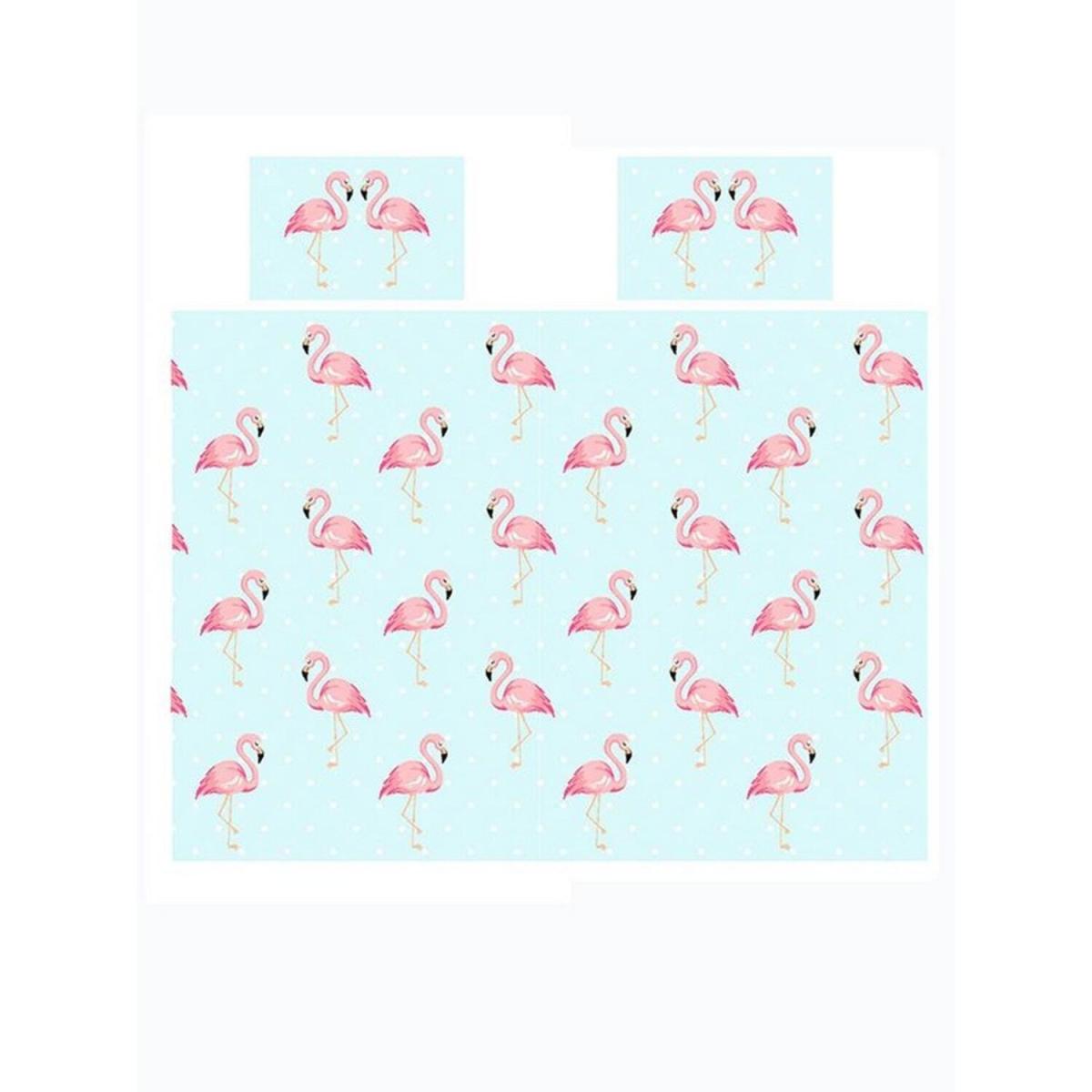 Fifi Flamingo Duvet Cover Set - AG1238 - Turquoise Blue/White/Pink / Single – image 2