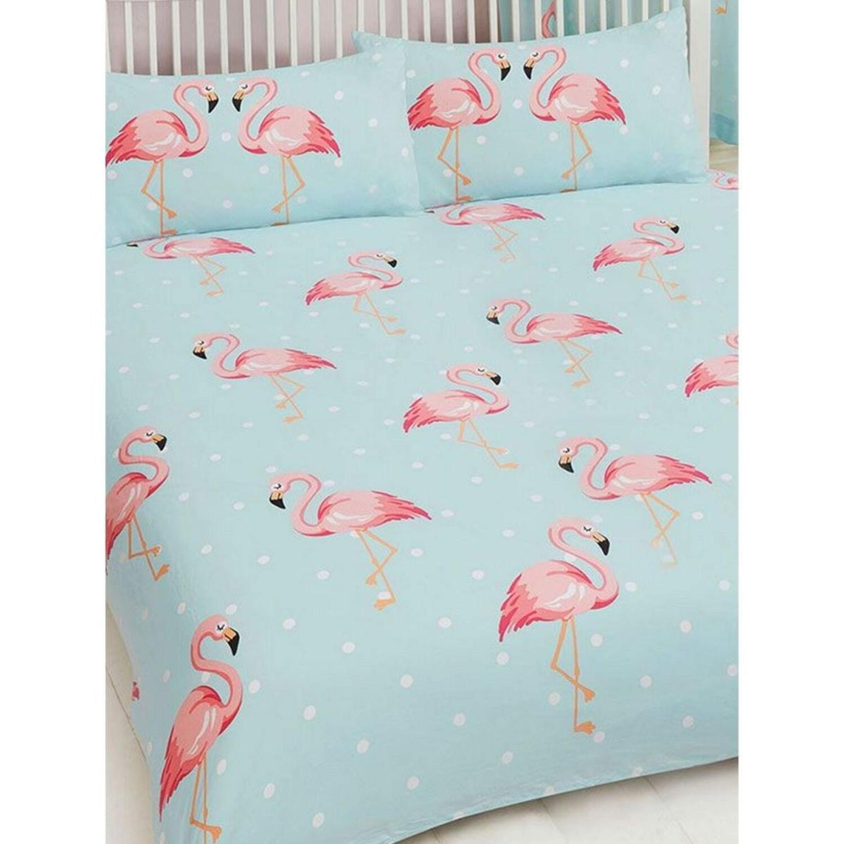 Fifi Flamingo Duvet Cover Set - AG1238 - Turquoise Blue/White/Pink / Single – image 4