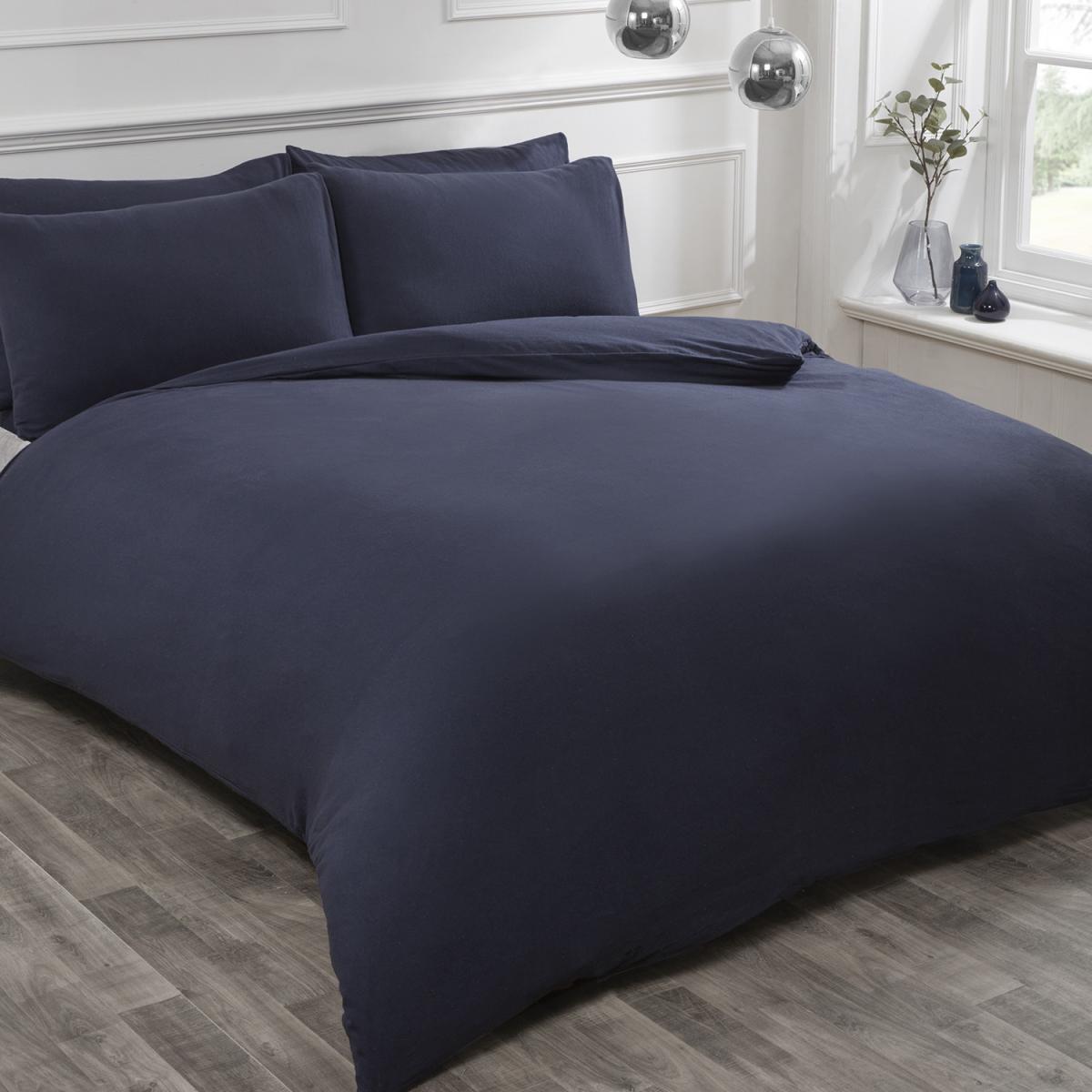 Flannelette Duvet Cover and Pillowcase Set - Silver / Single – image 7