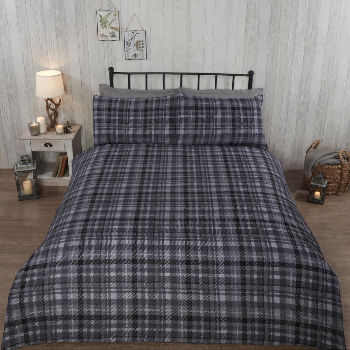 Angus Stag Brushed Cotton Bedding Set - Grey / Single – image 2