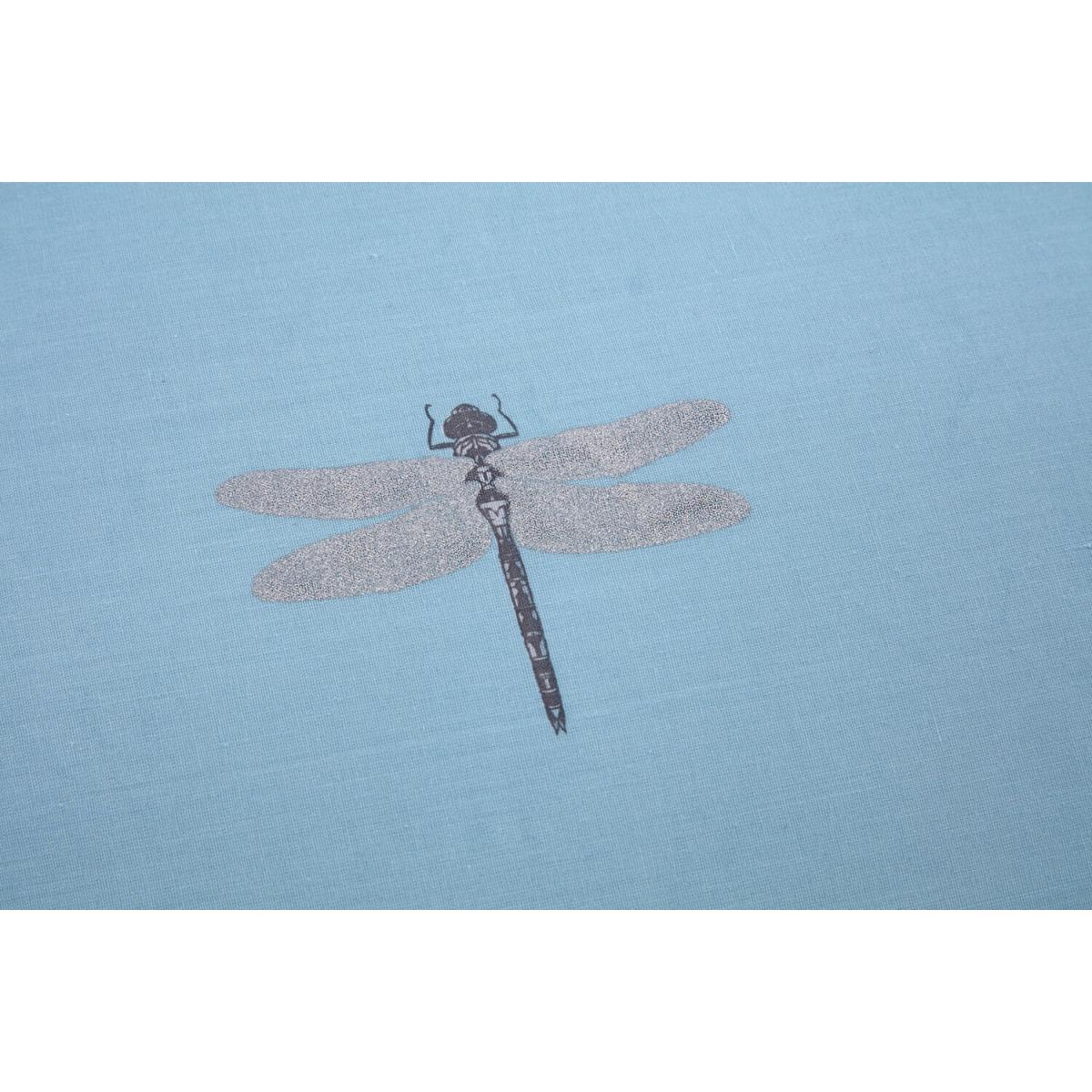 Dragonfly Metallic Duvet Cover and Pillowcase Set  - Duck Egg / Single – image 5