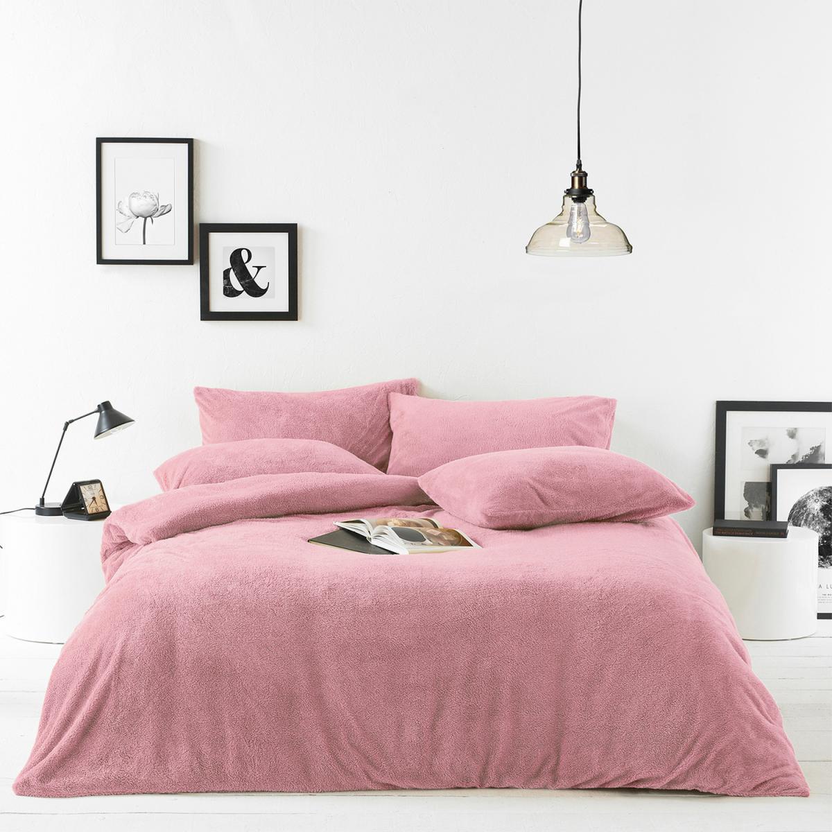 Sherpa Fleece Duvet Cover Set - Blush / Single – image 2