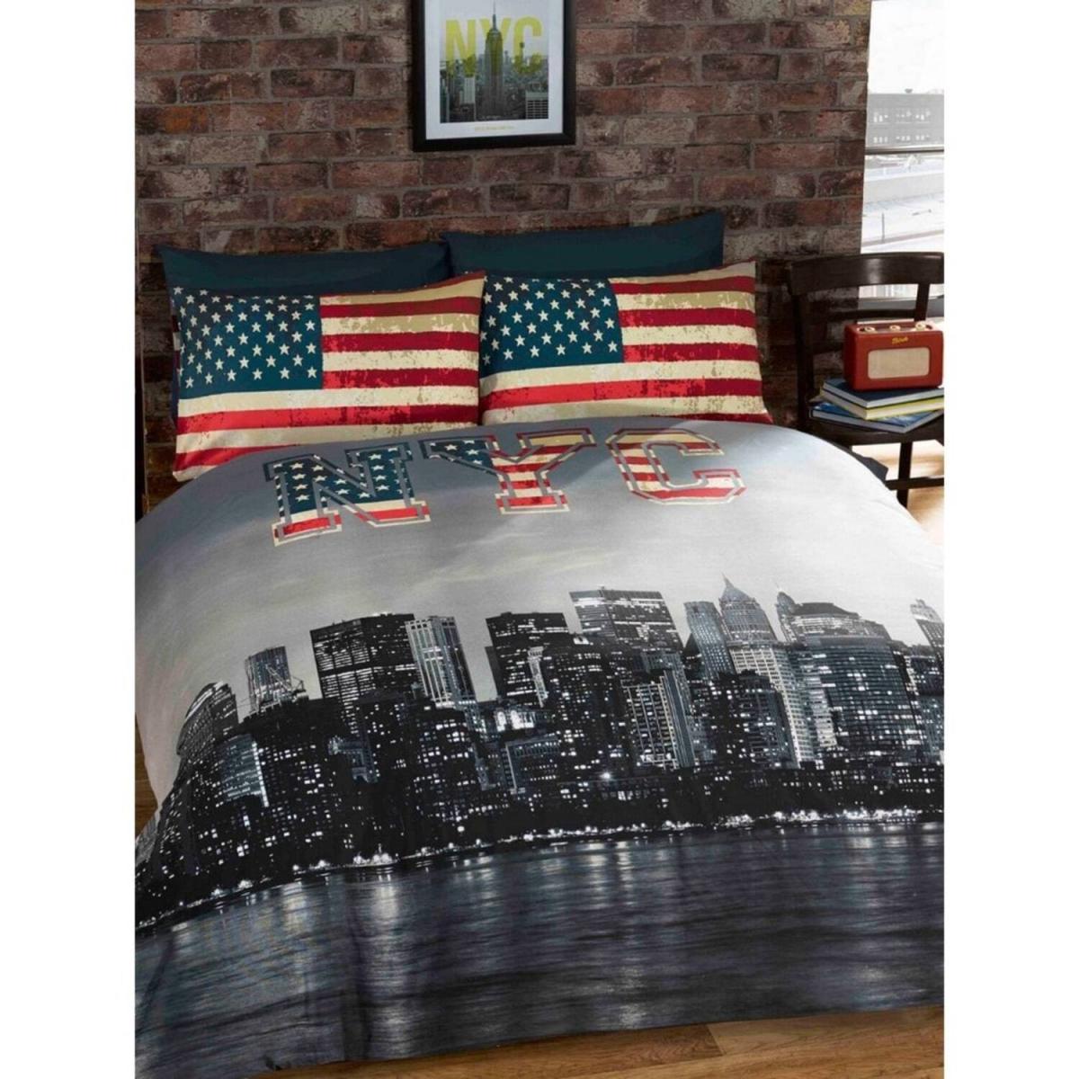 New York Skyline Duvet Cover Set - Multicoloured / Single – image 4