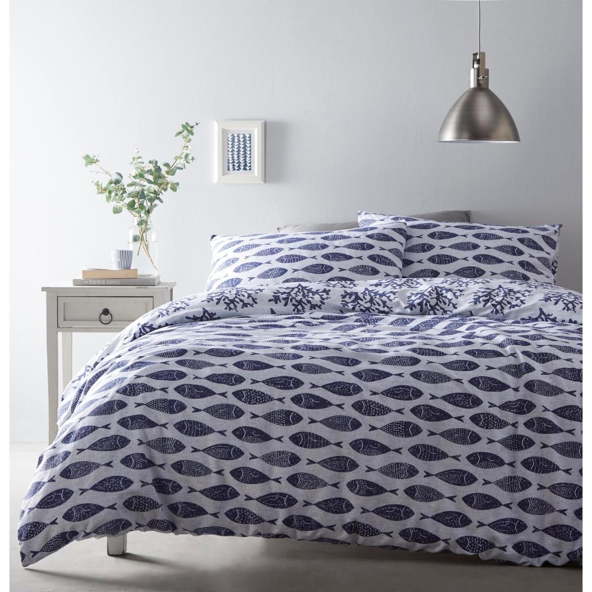 Cove Duvet and Pillowcase Set - Blue / Single – image 3