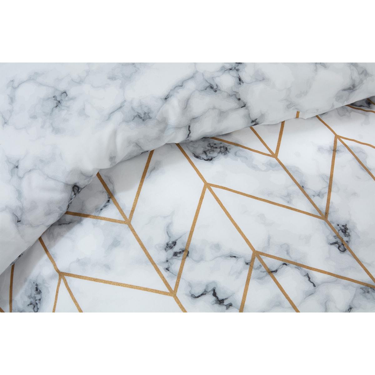 Marble Metallic Duvet Cover and Pillowcase Set - White / Single – image 6