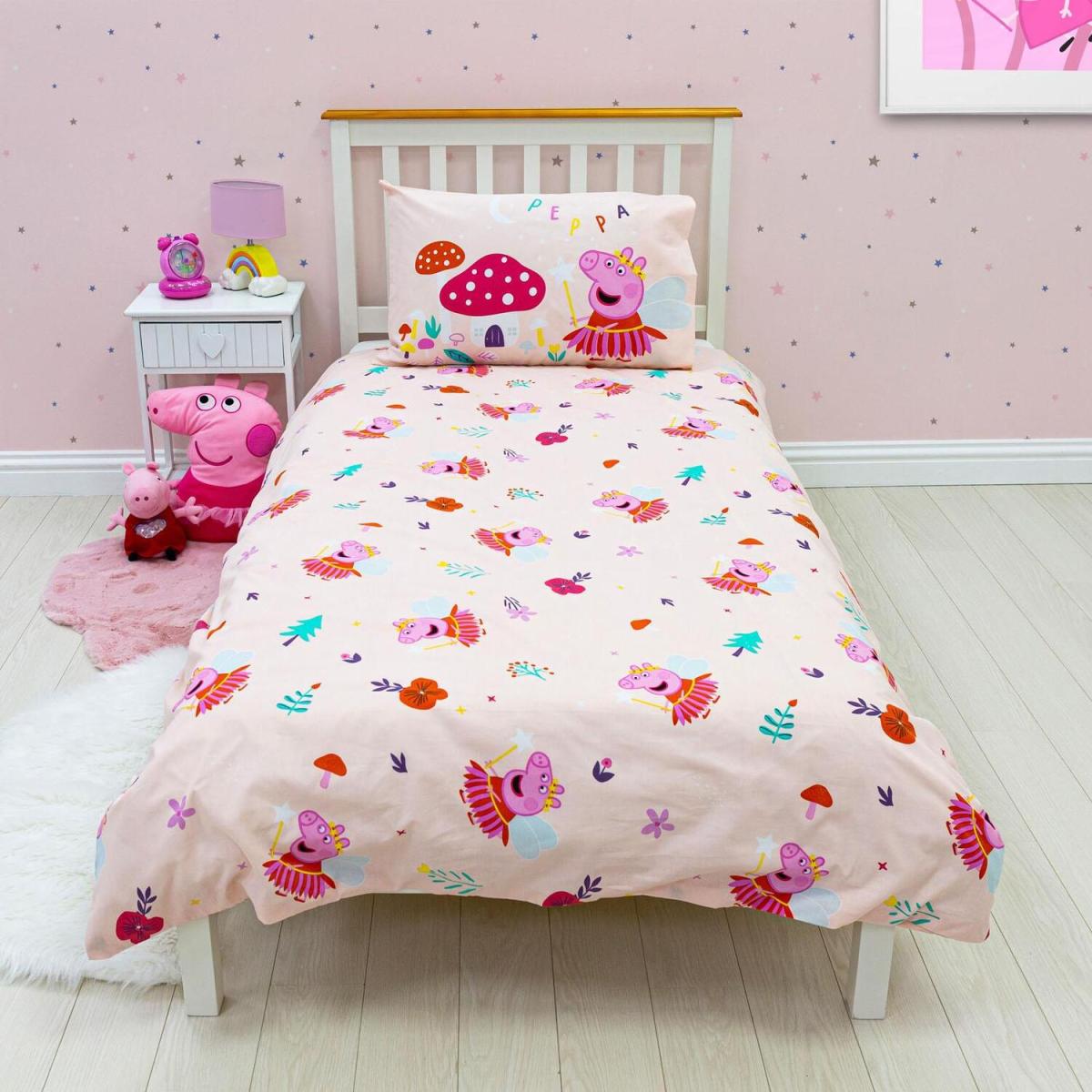 Peppa Pig Duvet Cover Pillowcase Quilt Single Fairy Magic Childrens Bedding Set - Pink – image 2