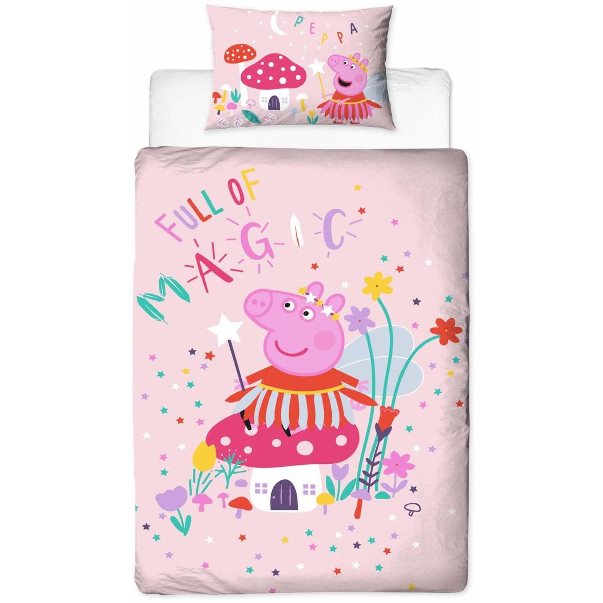 Peppa Pig Duvet Cover Pillowcase Quilt Single Fairy Magic Childrens Bedding Set - Pink – image 3