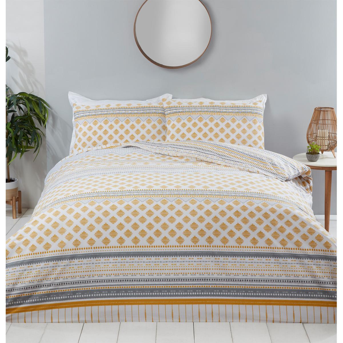 Samara Tribal Duvet Cover and Pillowcase Set - Ochre / Single – image 2